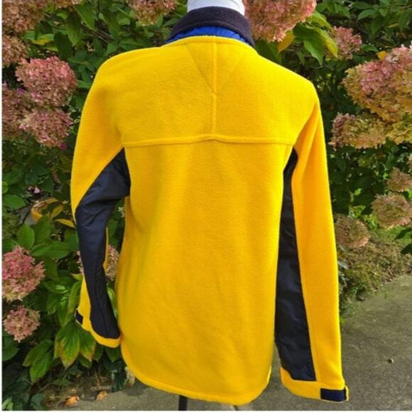 Y2k Tommy Hilfiger Jeans Yellow Jacket Colorblock Fleece Mixed Media size Large - Picture 4 of 16